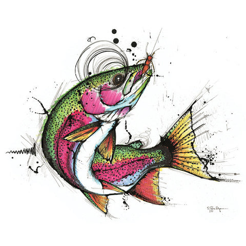 Lone Rainbow Trout (Print) - Dead Weight Fly